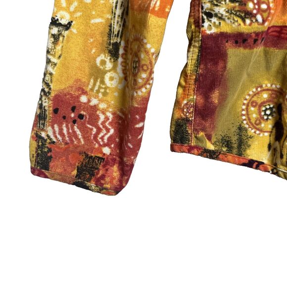 Chico's Southwest Aztec Long Sleeve Cotton Corduroy Shirt Women's Size Small - Picture 6 of 11